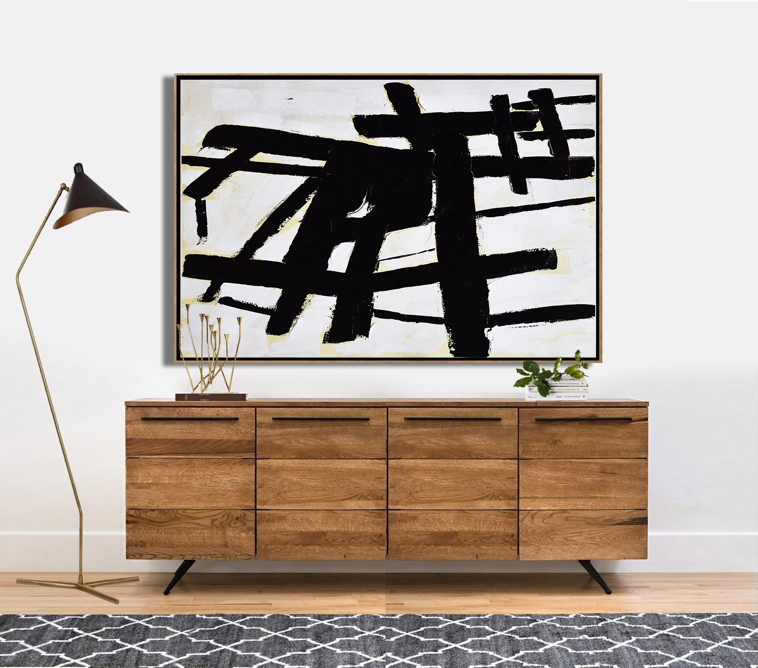 Horizontal Palette Knife Minimalist Art #C22Z